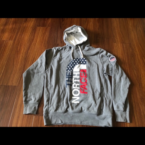 The North Face Shirts North Face Tnf Mens Gray Usa Flag Hoodie Size M Poshmark